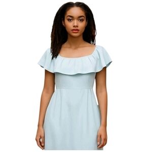 Halston Heritage MEC152351 Foam Lined Off Shoulder Knee Length Dress Size 8 NWT